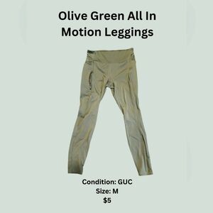 Olive Green All In Motion Leggings